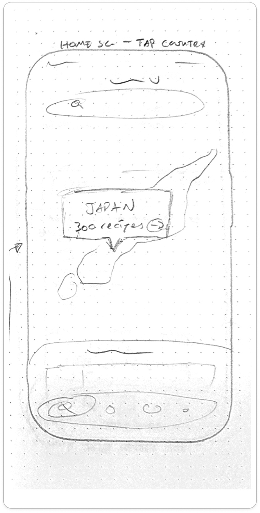 Wireframe: map view for region discovery, alternate